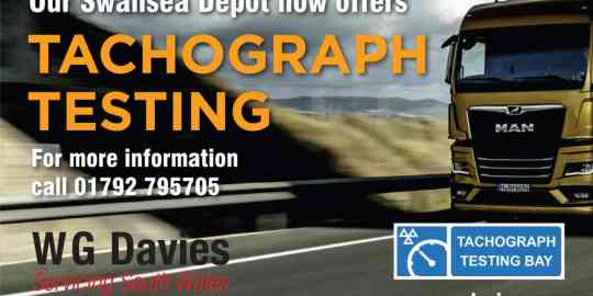 Our Swansea depot now offers tachograph testing