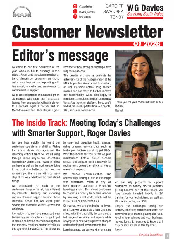 WG Davies Newsletter