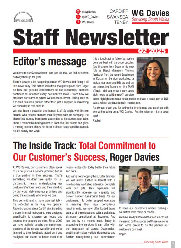 WG Davies Newsletter